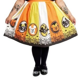 Stitch Shoppe by Loungefly: Disney Mickey and Minnie Candy Corn Sandy Skirt NWT